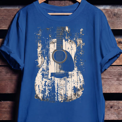 Abstract Grunge Acoustic Guitar Splatter T-Shirt - The Music Frontiers