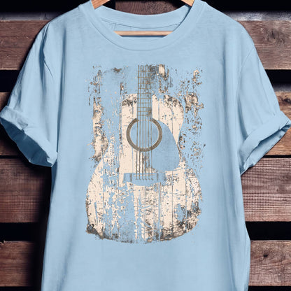 Abstract Grunge Acoustic Guitar Splatter T-Shirt - The Music Frontiers
