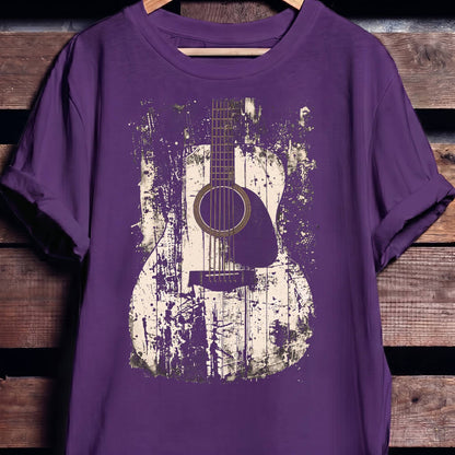 Abstract Grunge Acoustic Guitar Splatter T-Shirt - The Music Frontiers