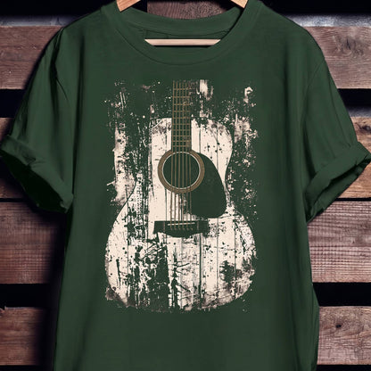 Abstract Grunge Acoustic Guitar Splatter T-Shirt - The Music Frontiers