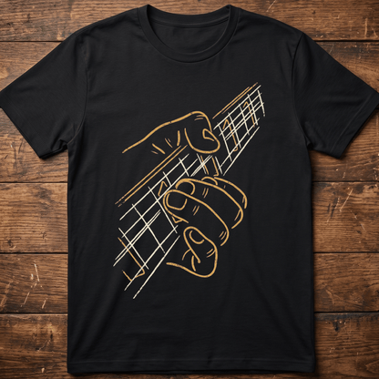 Acoustic Guitar Hand Line Art - The Music Frontiers
