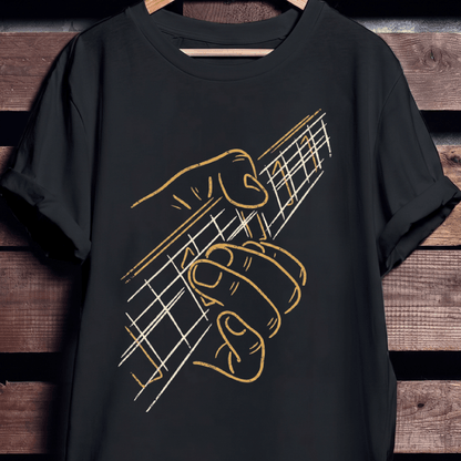 Acoustic Guitar Hand Line Art - The Music Frontiers