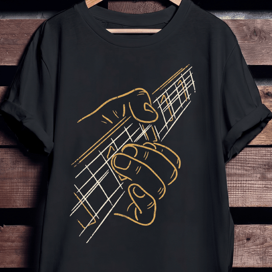 Acoustic Guitar Hand Line Art - The Music Frontiers