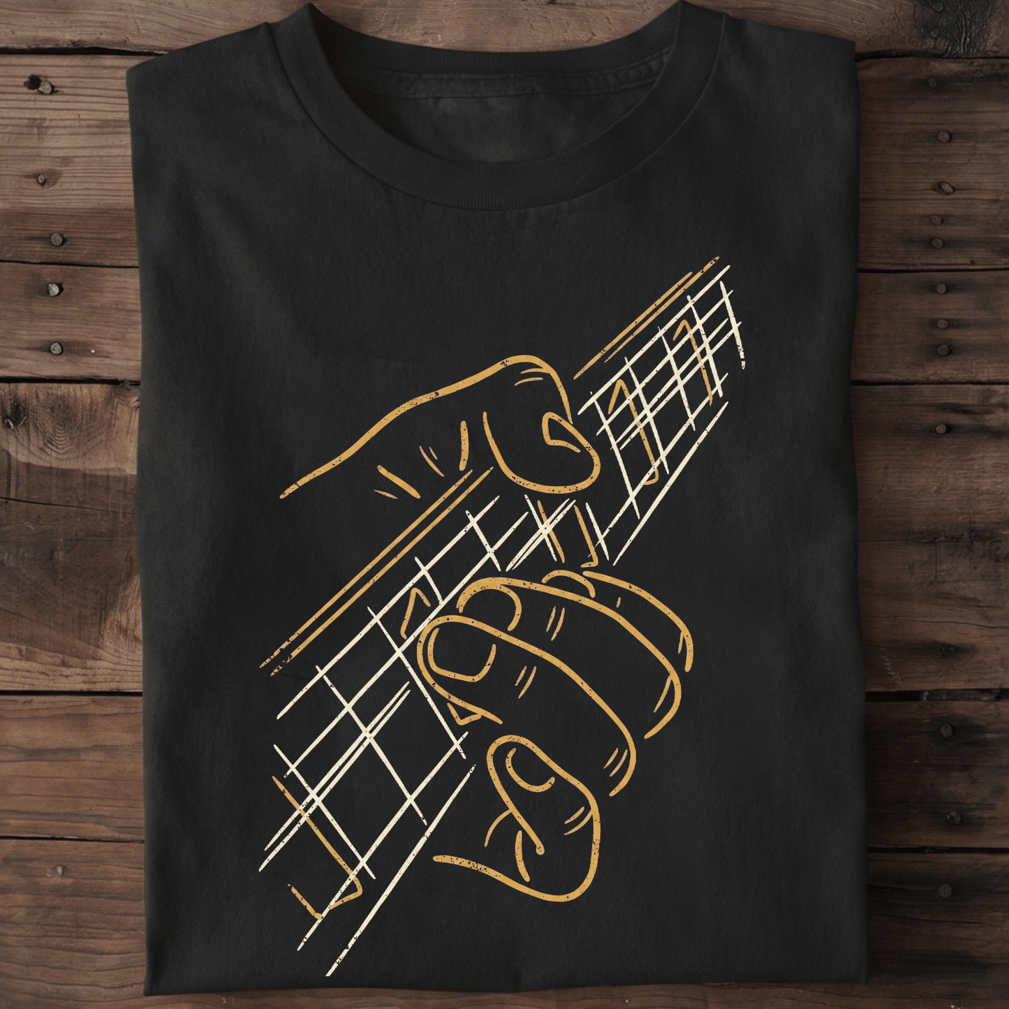 Acoustic Guitar Hand Line Art - The Music Frontiers