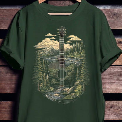 Acoustic Guitar Nature Landscape T-Shirt - The Music Frontiers