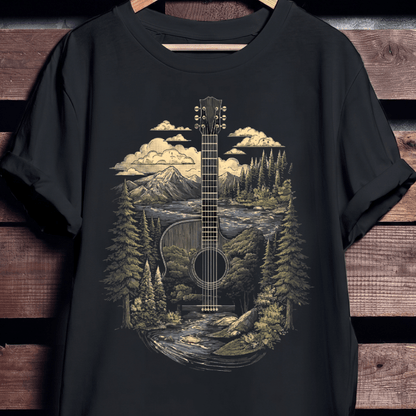 Acoustic Guitar Nature Landscape T-Shirt - The Music Frontiers