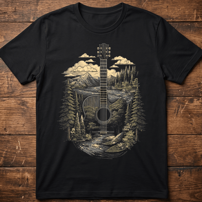 Acoustic Guitar Nature Landscape T-Shirt - The Music Frontiers