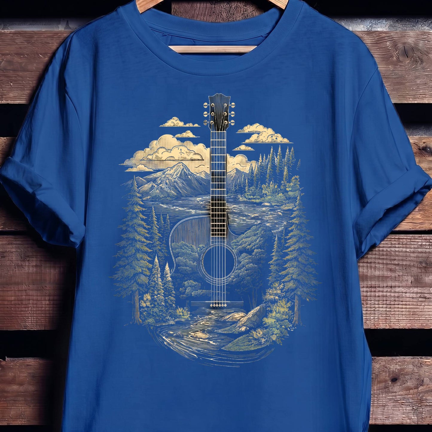 Acoustic Guitar Nature Landscape T-Shirt - The Music Frontiers