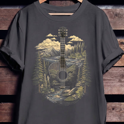 Acoustic Guitar Nature Landscape T-Shirt - The Music Frontiers