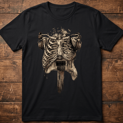 Aesthetic Rockstar Skeleton T-shirt - Vintage Dark Art Music Lover Tee - The Music Frontiers