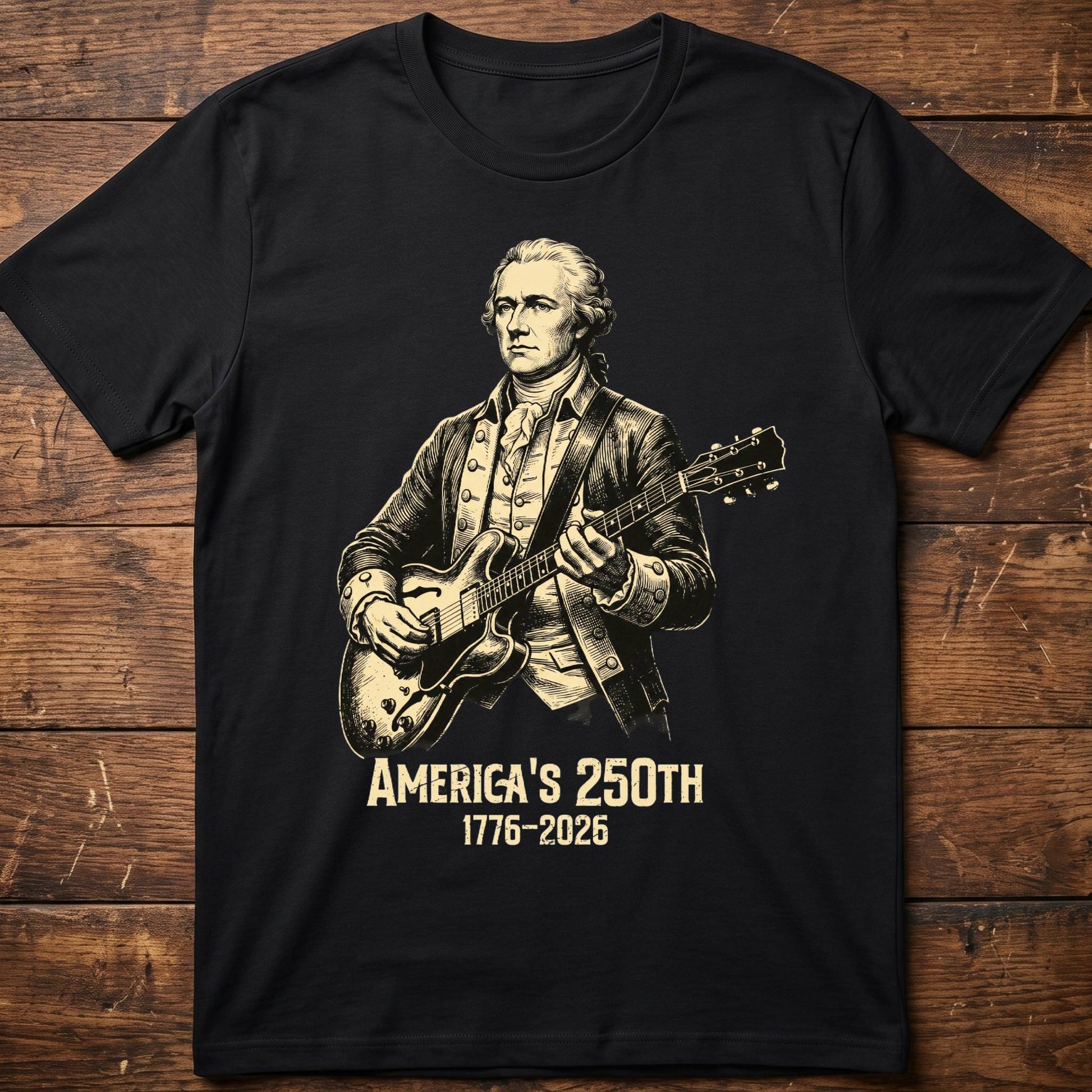 Alexander Hamilton Playing Guitar America 250 - The Music Frontiers