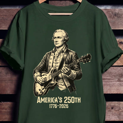 Alexander Hamilton Playing Guitar America 250 - The Music Frontiers