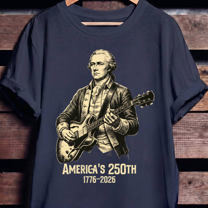 Alexander Hamilton Playing Guitar America 250 - The Music Frontiers