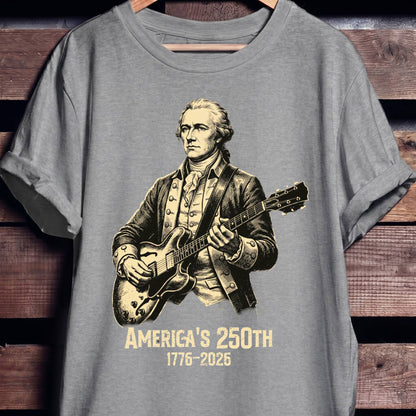 Alexander Hamilton Playing Guitar America 250 - The Music Frontiers