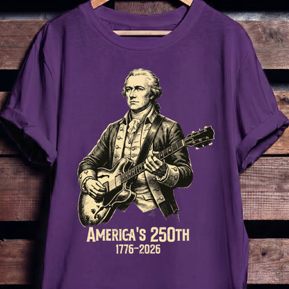 Alexander Hamilton Playing Guitar America 250 - The Music Frontiers