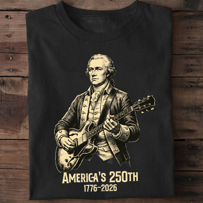 Alexander Hamilton Playing Guitar America 250 - The Music Frontiers