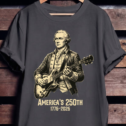 Alexander Hamilton Playing Guitar America 250 - The Music Frontiers