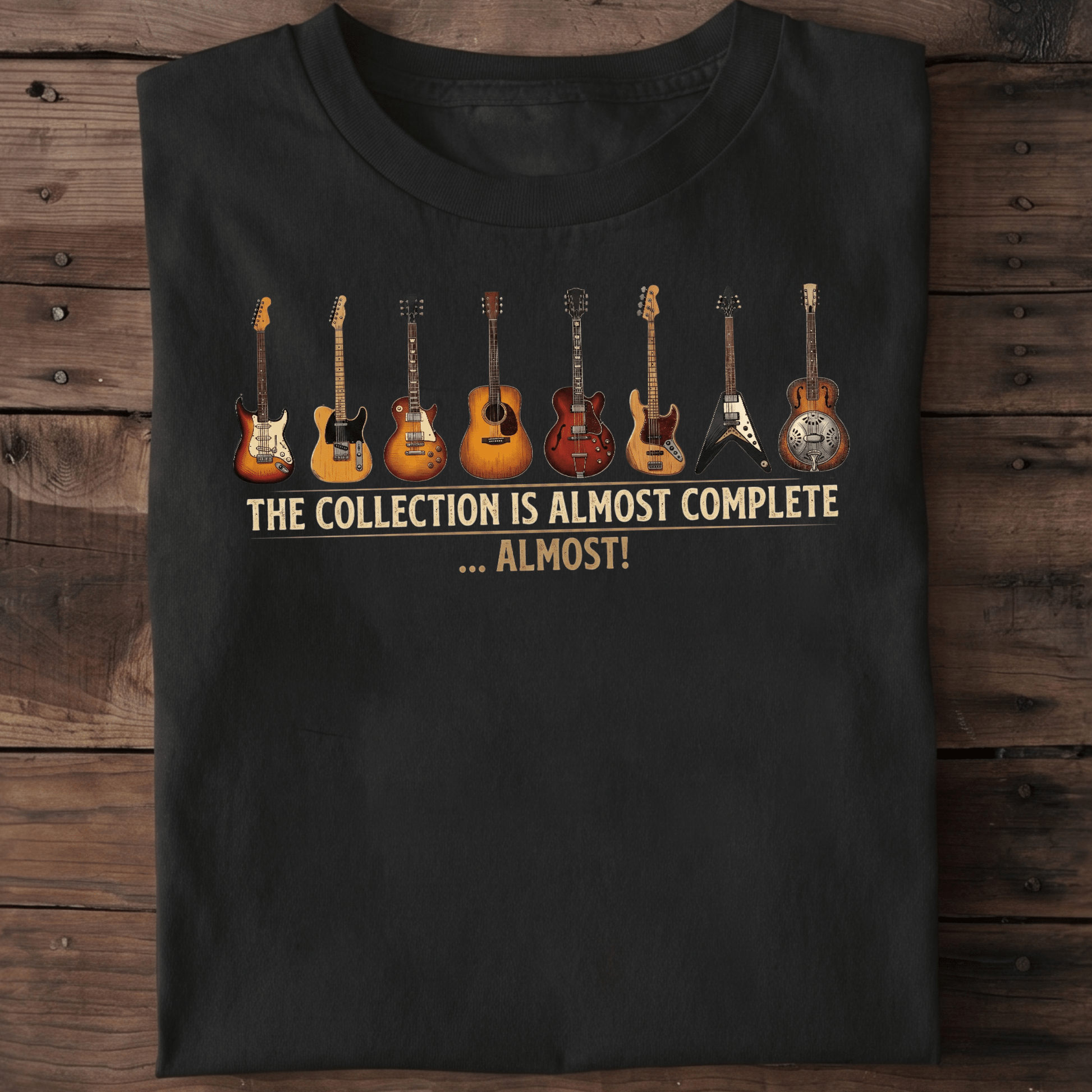 "Almost Complete" Guitar Collection Tee - The Music Frontiers