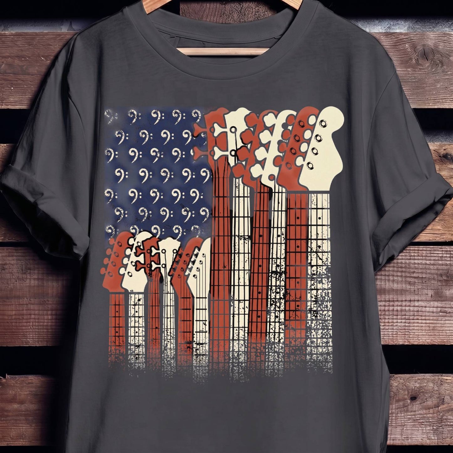 American Flag Bassist Graphic Tee - The Music Frontiers