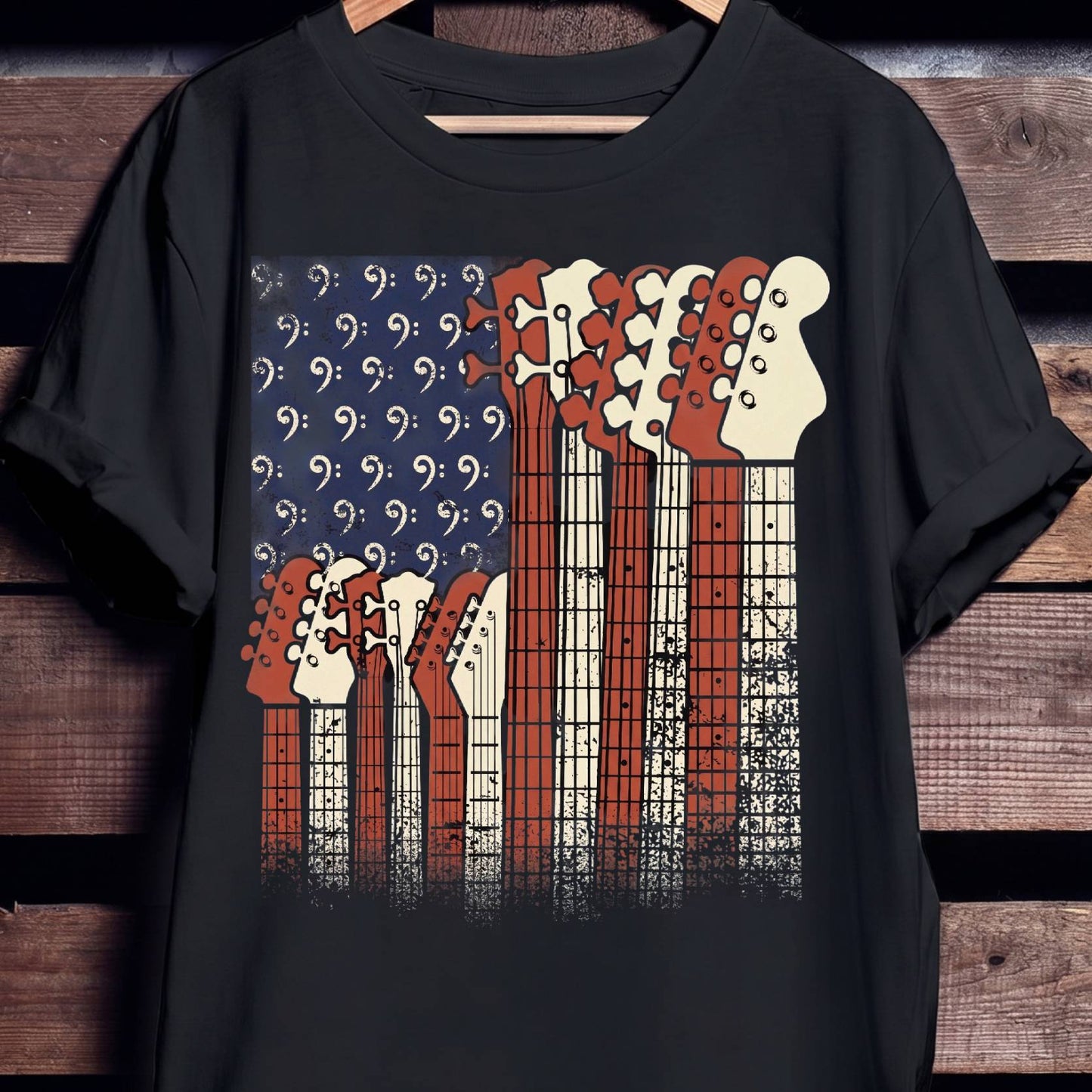 American Flag Bassist Graphic Tee - The Music Frontiers