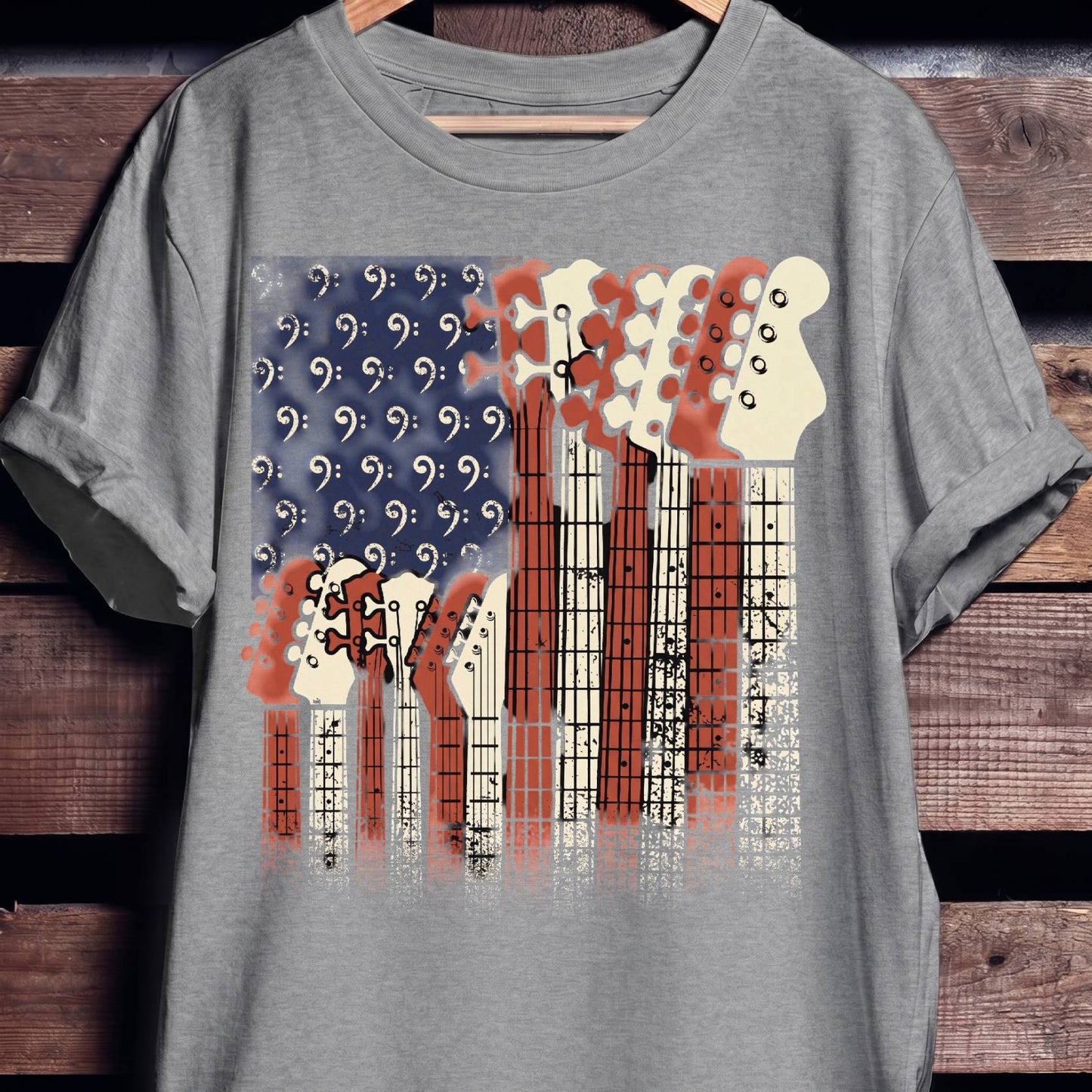American Flag Bassist Graphic Tee - The Music Frontiers