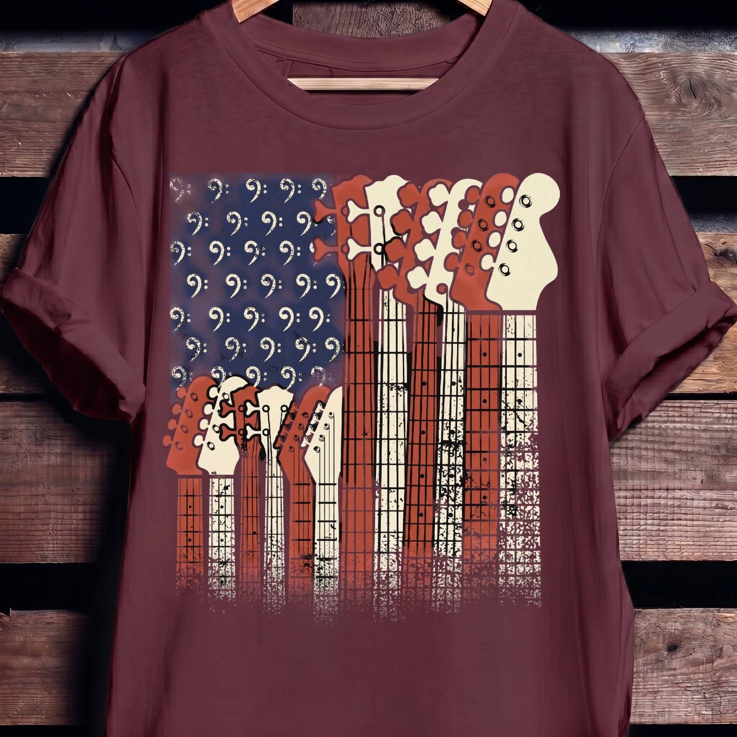 American Flag Bassist Graphic Tee - The Music Frontiers