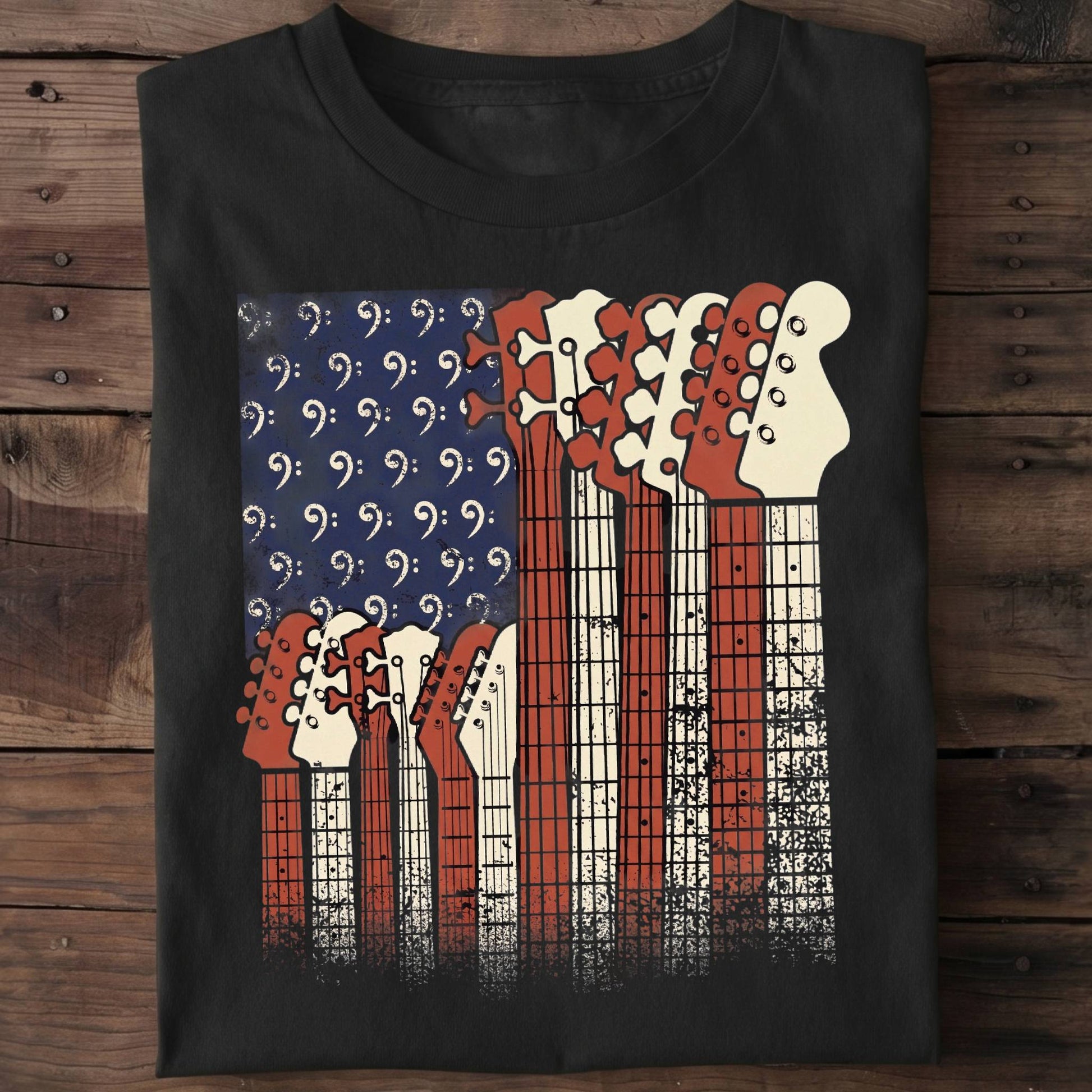 American Flag Bassist Graphic Tee - The Music Frontiers