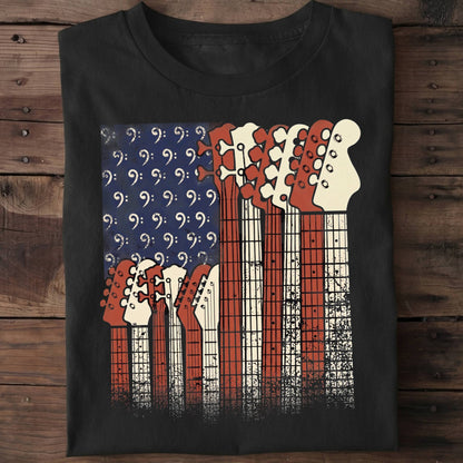 American Flag Bassist Graphic Tee - The Music Frontiers