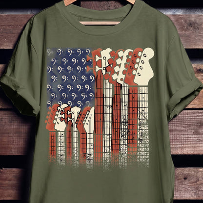 American Flag Bassist Graphic Tee - The Music Frontiers