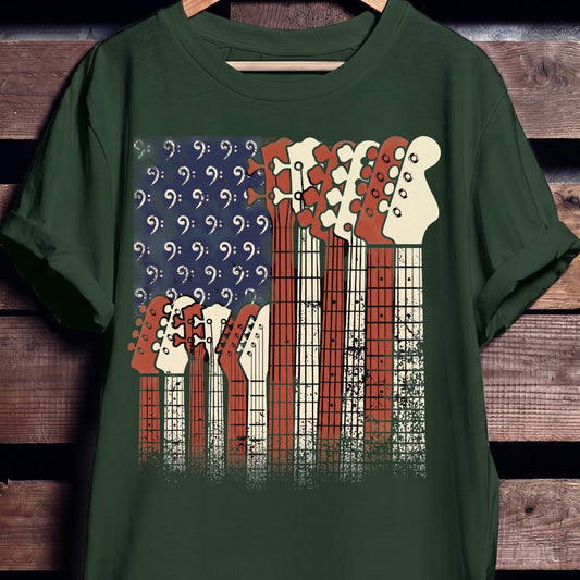 American Flag Bassist Graphic Tee - The Music Frontiers