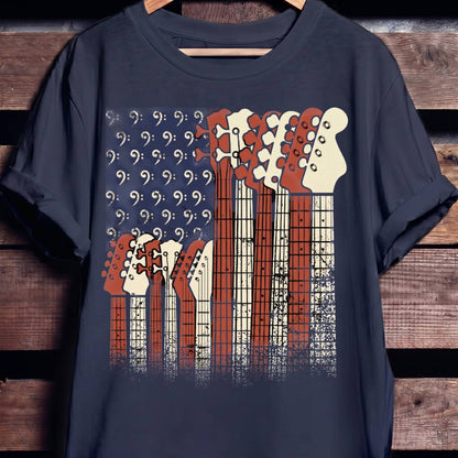 American Flag Bassist Graphic Tee - The Music Frontiers