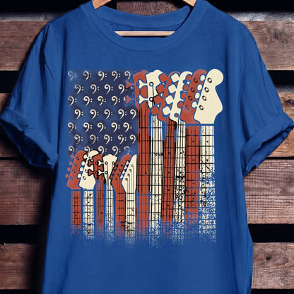 American Flag Bassist Graphic Tee - The Music Frontiers