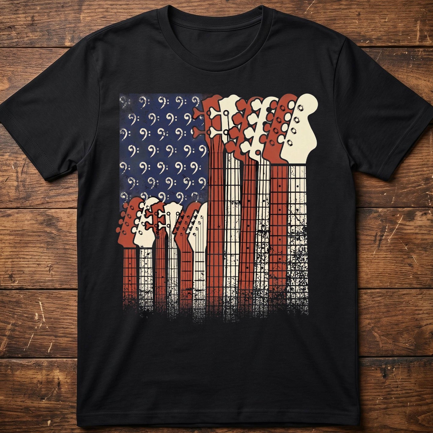American Flag Bassist Graphic Tee - The Music Frontiers
