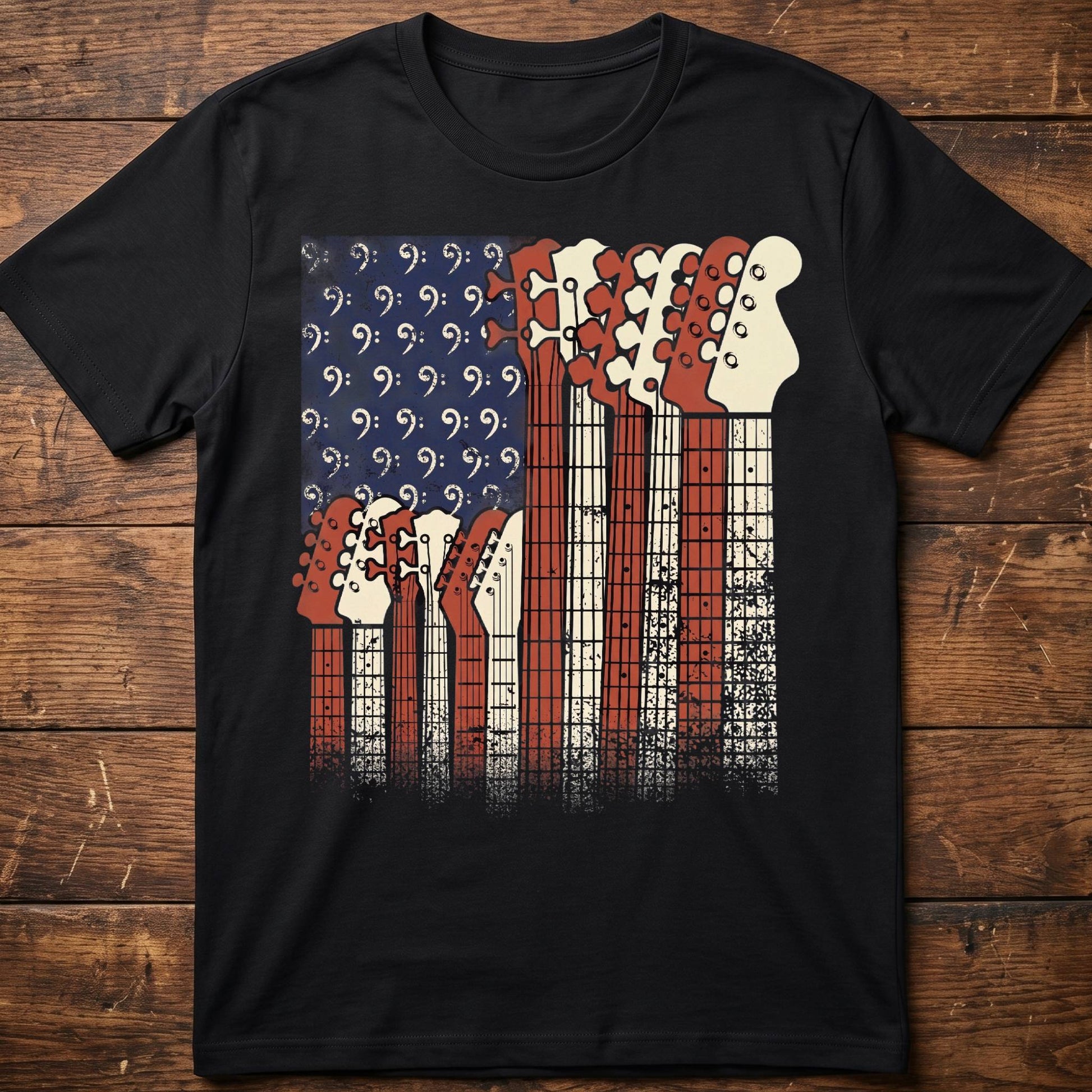 American Flag Bassist Graphic Tee - The Music Frontiers