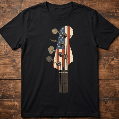 American Flag Bass Guitar Tee - The Music Frontiers