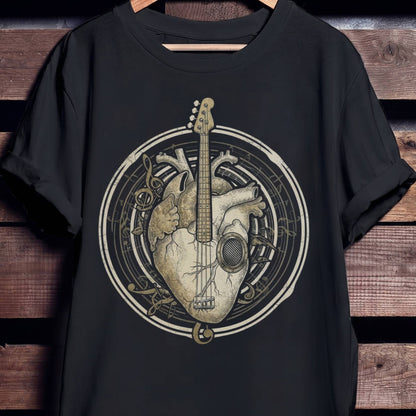 Anatomical Heart Bass Guitar Tee - Unisex Standard T-Shirt