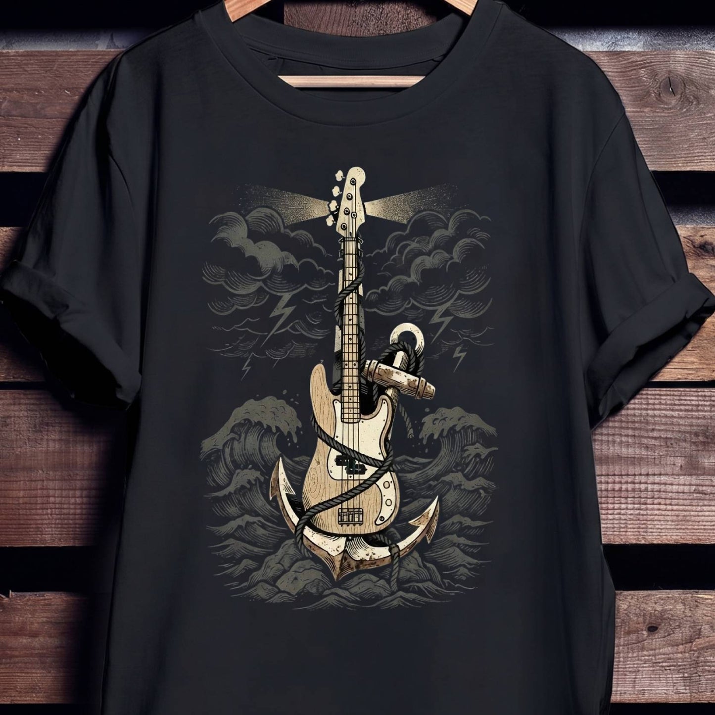 Anchor Storm Bass Guitar Tee - Unisex Standard T-Shirt