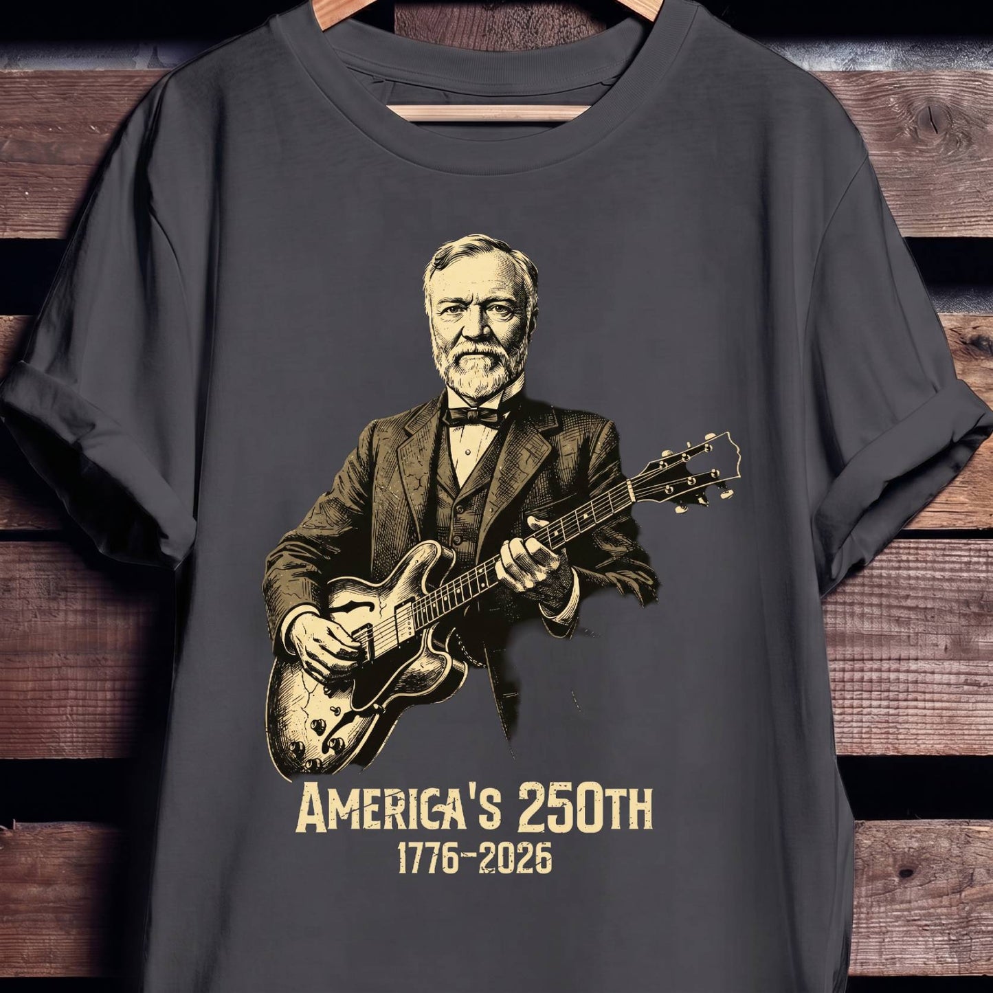 Andrew Carnegie Playing Guitar America 250 - The Music Frontiers