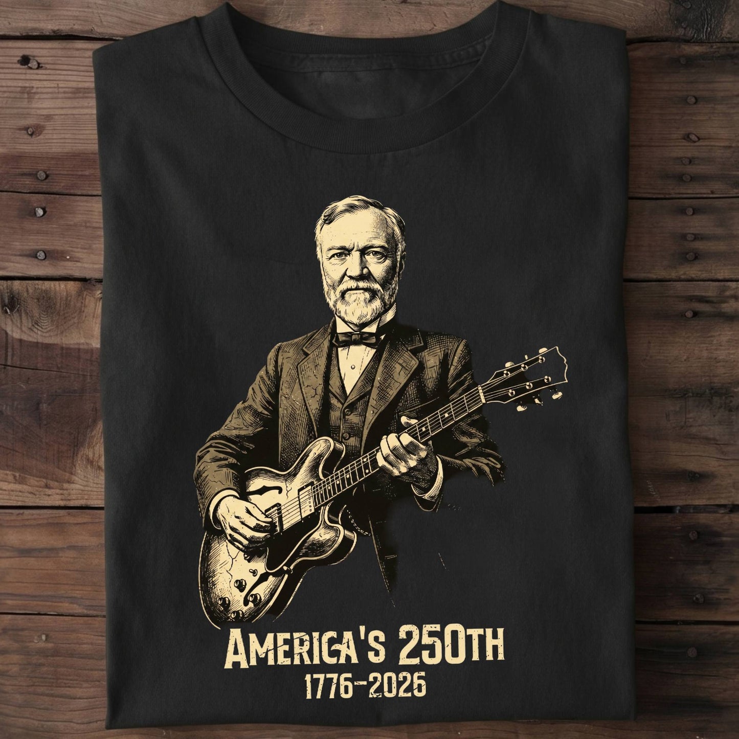 Andrew Carnegie Playing Guitar America 250 - The Music Frontiers
