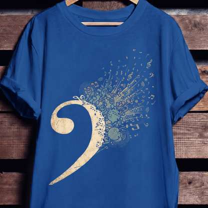 Artistic Bass Clef Graphic T-Shirt - The Music Frontiers