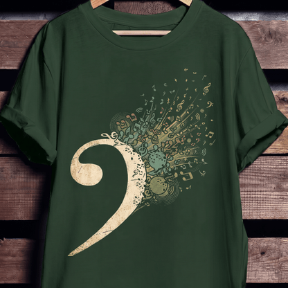 Artistic Bass Clef Graphic T-Shirt - The Music Frontiers