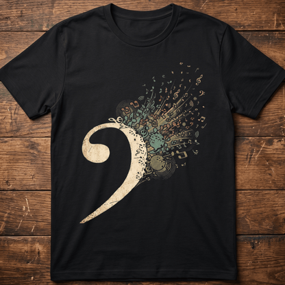 Artistic Bass Clef Graphic T-Shirt - The Music Frontiers