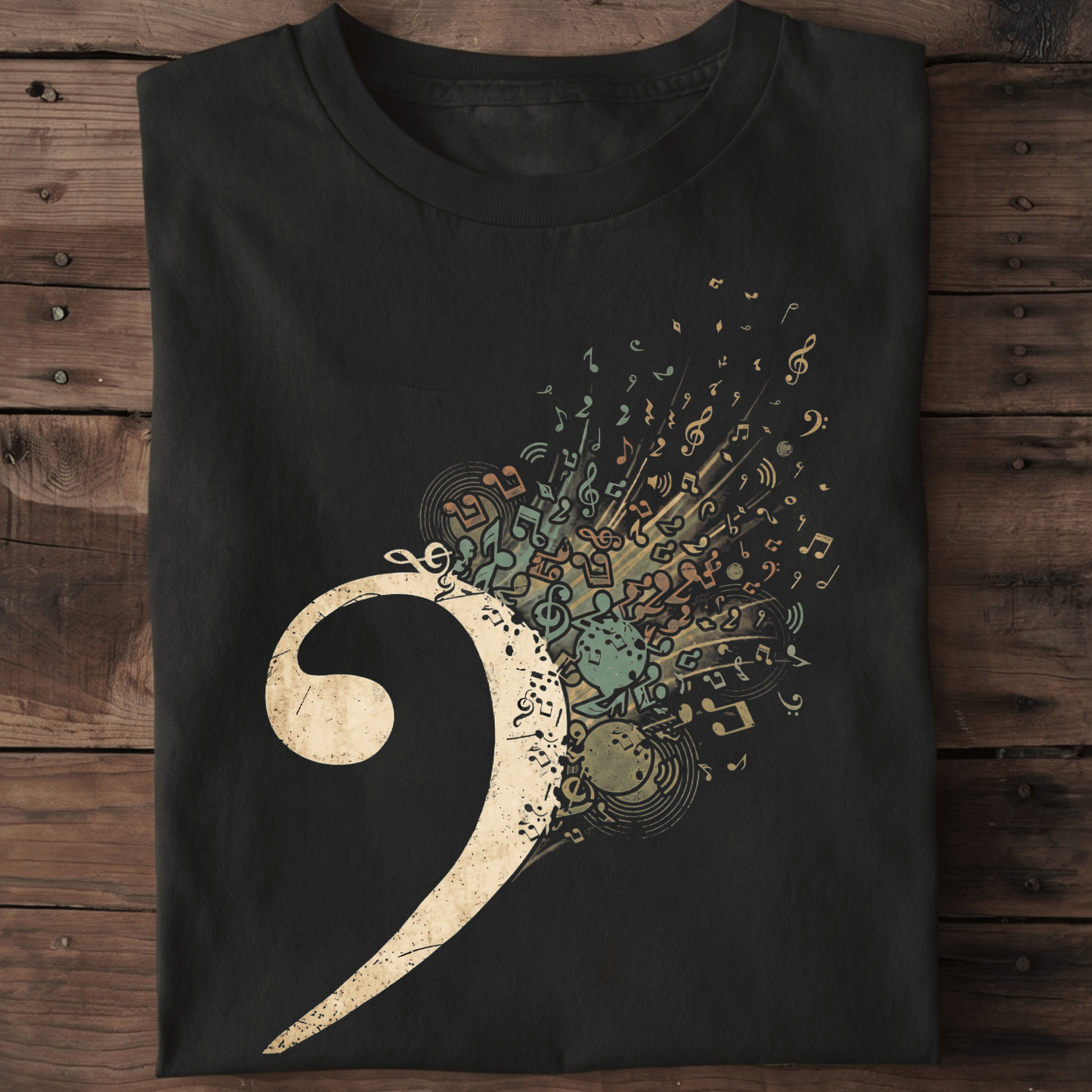 Artistic Bass Clef Graphic T-Shirt - The Music Frontiers