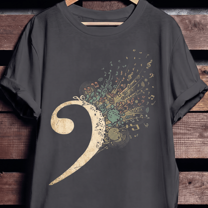 Artistic Bass Clef Graphic T-Shirt - The Music Frontiers