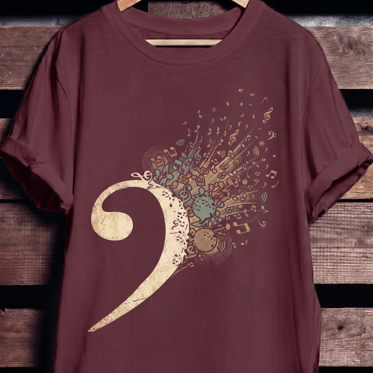 Artistic Bass Clef Graphic T-Shirt - The Music Frontiers