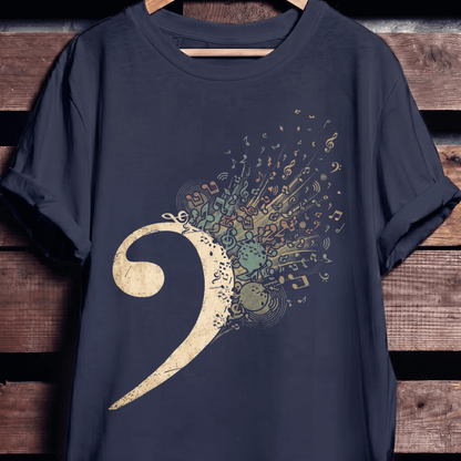 Artistic Bass Clef Graphic T-Shirt - The Music Frontiers