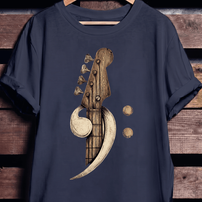 Artistic Wood Bass Clef Tee - The Music Frontiers