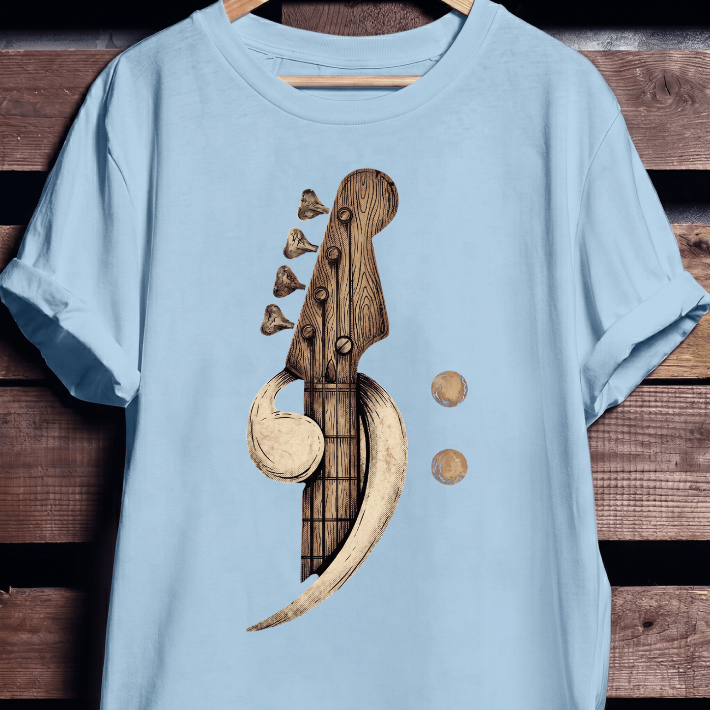 Artistic Wood Bass Clef Tee - The Music Frontiers