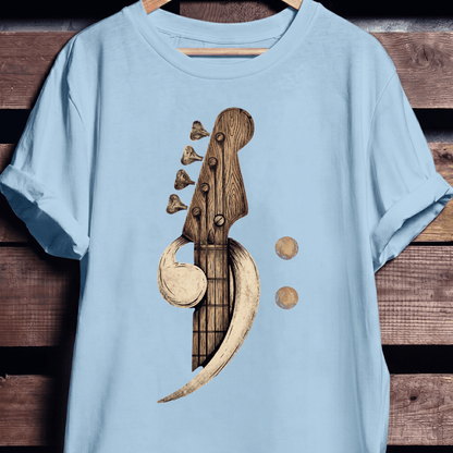 Artistic Wood Bass Clef Tee - The Music Frontiers