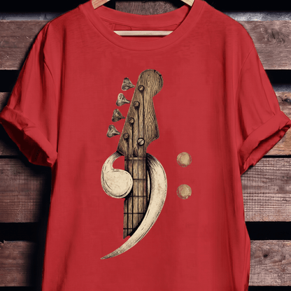 Artistic Wood Bass Clef Tee - The Music Frontiers